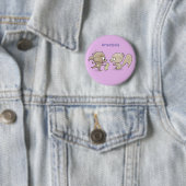 Badge Rond 5 Cm Caricature d'écureuils marrants (En situation)