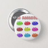 Badge Rond 5 Cm Caricature des Macarons (Devant & derrière)