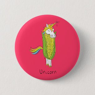 Badge Rond 5 Cm Caricature drôle Unicorn mignon pour enfants