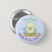 Badge Rond 5 Cm Caricature jaune mignon pour canard bébé (Devant & derrière)