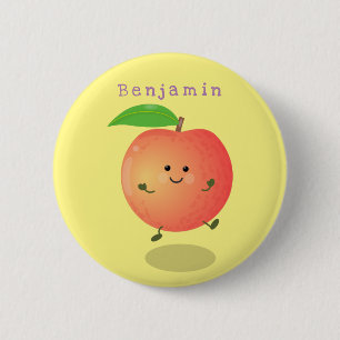Badge Rond 5 Cm Caricature jaune pêche très agréable