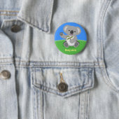 Badge Rond 5 Cm Caricature joyeux koala agitant (En situation)