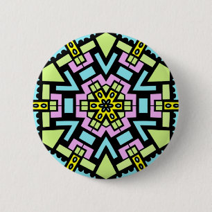 Badge Rond 5 Cm Caricature Kaleidoscope