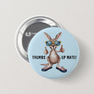 Badge Rond 5 Cm Caricature Kangaroo
