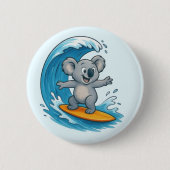 Badge Rond 5 Cm Caricature Koala Bear (Devant)