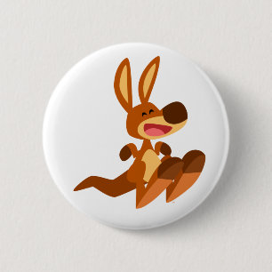 Badge Rond 5 Cm Caricature mignon Kangaroo Joey