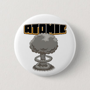 Badge Rond 5 Cm Caricature mignonne nuage de champignon atomique c
