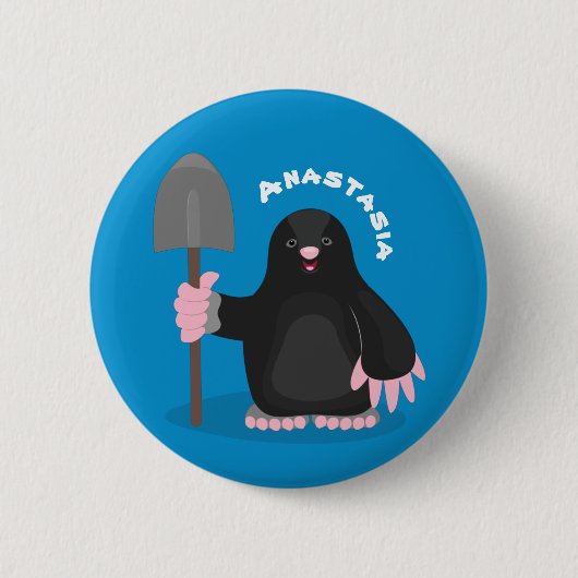 Badge Rond 5 Cm Caricature mole joyeux (Devant)
