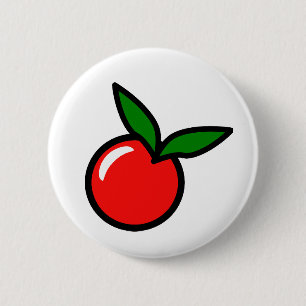 Badge Rond 5 Cm Caricature pomme cerise