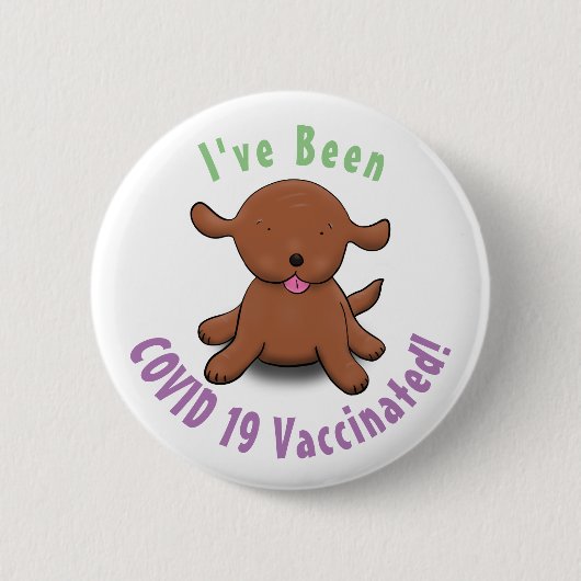 Badge Rond 5 Cm Caricature pour chien de chiot joyeux (Devant)