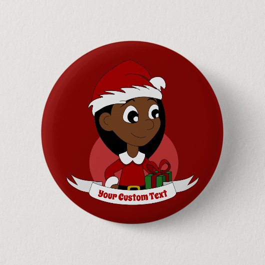 Badge Rond 5 Cm Caricature pour fille de Noël (Devant)