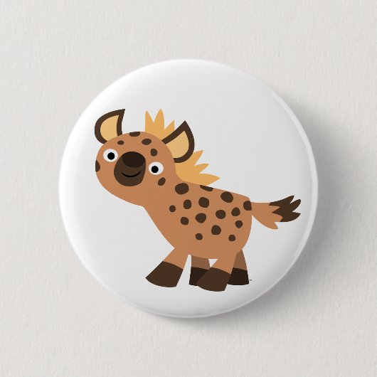 Badge Rond 5 Cm Caricature sympa Hyena (Devant)