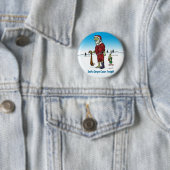 Badge Rond 5 Cm Caricature Zombie de père Noël Corpse (En situation)