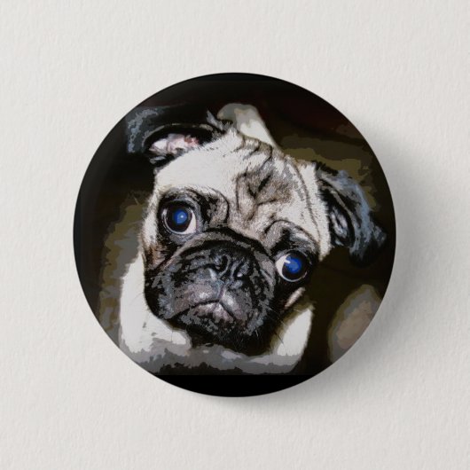 Badge Rond 5 Cm carlin adorable (Devant)