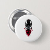 Badge Rond 5 Cm Carlin aventurier (Devant & derrière)
