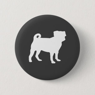 Badge Rond 5 Cm Carlin Chien Baby shower Thème Chien Chiot Neutre