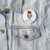 Badge Rond 5 Cm Carlin Chien Bah Humpug Funny Noël (En situation)