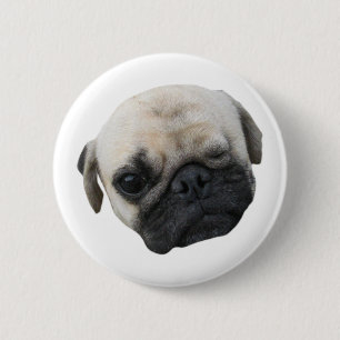 Badge Rond 5 Cm Carlin chiot mignon ami chien ... か わ い い 子 犬