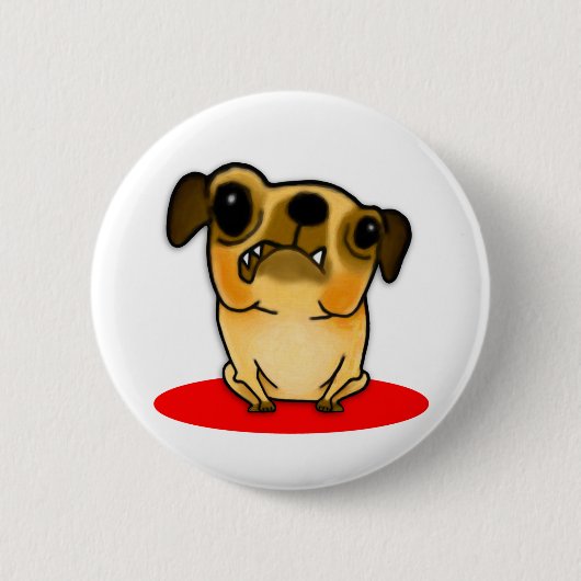 Badge Rond 5 Cm Carlin de dent de Snaggle (Devant)