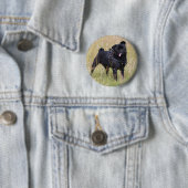 Badge Rond 5 Cm Carlin noir collant Tounge (En situation)