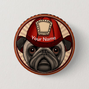 Badge Rond 5 Cm Carlin pompier
