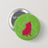 Badge Rond 5 Cm Carlin rose (Devant & derrière)