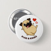 Badge Rond 5 Cm Carlins Et Baisers Drôle Chien Pun (Devant & derrière)