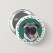 Badge Rond 5 Cm Carlins mignons J'aime (Devant & derrière)