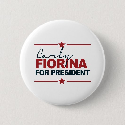 Badge Rond 5 Cm Carly Fiorina pour le président signature 2016 (Devant)