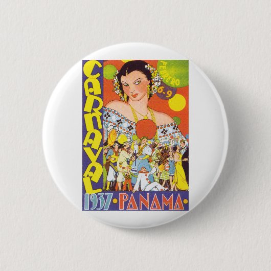 Badge Rond 5 Cm Carnaval au Panama (Devant)
