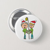 Badge Rond 5 Cm Carol Singing (Devant & derrière)