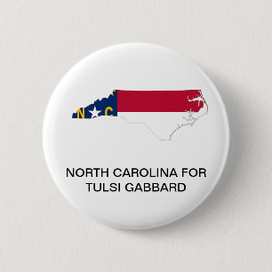 Badge Rond 5 Cm CAROLINE DU NORD pour Bouton TULSI GABBARD 2020