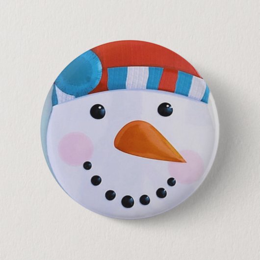 Badge Rond 5 Cm Carotte de neige Nez Noël hiver (Devant)