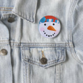 Badge Rond 5 Cm Carotte de neige Nez Noël hiver (En situation)