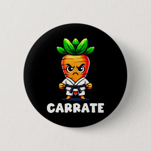 Badge Rond 5 Cm Carotte Drôle En Karate Gi Carré Ceinture Noire Ma