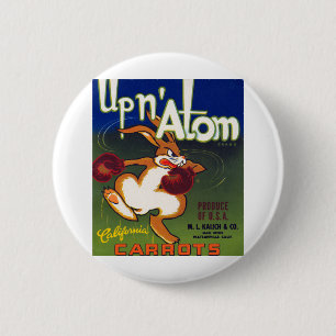 Badge Rond 5 Cm Carottes à Atom en Californie