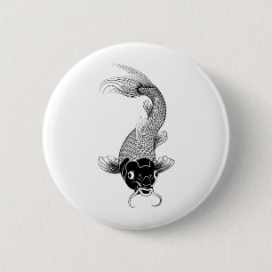 Badge Rond 5 Cm carpe de koi