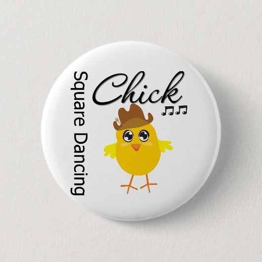 Badge Rond 5 Cm Carré Dancing Chick (Devant)