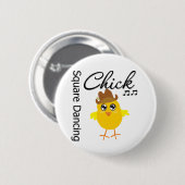 Badge Rond 5 Cm Carré Dancing Chick (Devant & derrière)