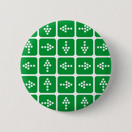 Badge Rond 5 Cm CARRÉ de flèche LED vert (Devant)