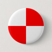 Badge Rond 5 Cm Carré simple Motif rouge blanc Checker (Devant)