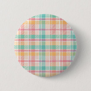 Badge Rond 5 Cm Carreaux Vichy Multicolores