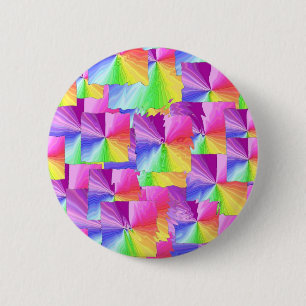 Badge Rond 5 Cm Carrés d'arc-en-ciel
