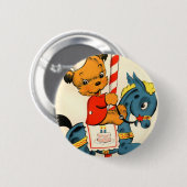 Badge Rond 5 Cm Carrousel d'anniversaire (Devant & derrière)