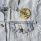 Badge Rond 5 Cm Carte 1825 de l'Asie par Henry Tanner (En situation)