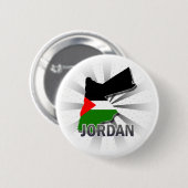 Badge Rond 5 Cm Carte 2,0 de drapeau de la Jordanie (Devant & derrière)