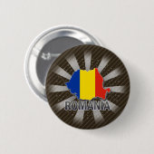 Badge Rond 5 Cm Carte 2,0 de drapeau de la Roumanie (Devant & derrière)