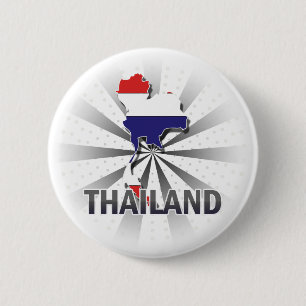 Badge Rond 5 Cm Carte 2,0 de drapeau de la Thaïlande