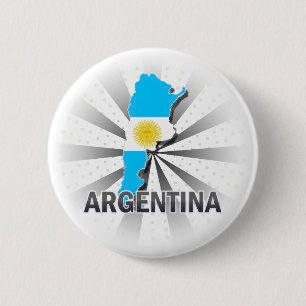 Badge Rond 5 Cm Carte 2,0 de drapeau de l'Argentine
