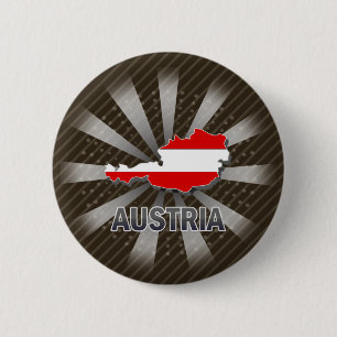 Badge Rond 5 Cm Carte 2,0 de drapeau de l'Autriche